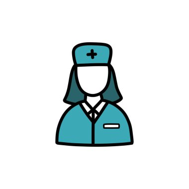 Doktor doodle simgesi, vektör illüstrasyonu