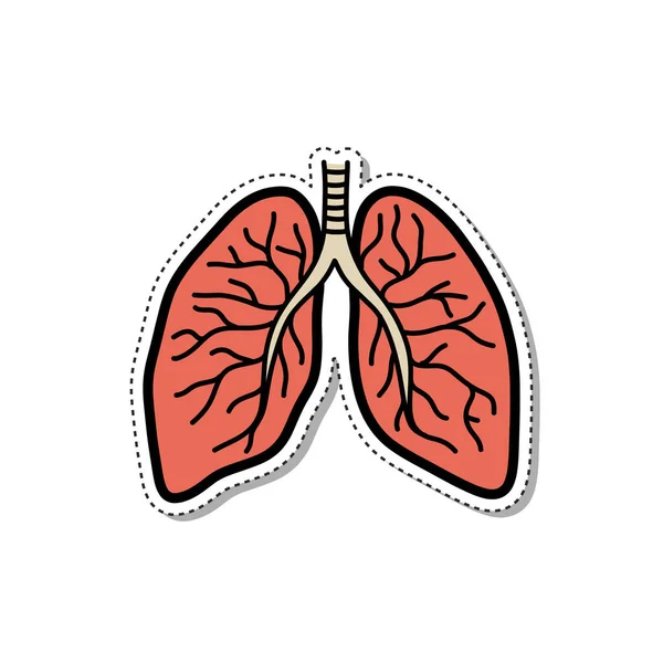 Εικονίδιο Αυτοκόλλητης Σχεδίασης Πνευμόνων Διανυσματική Απεικόνιση — Διανυσματικό Αρχείο