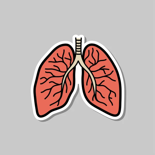Ciğerler Karalama Etiketi Simgesi Vektör Illüstrasyonu — Stok Vektör