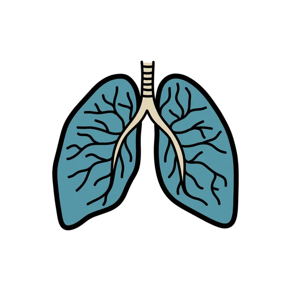 Pulmones Garabato Icono Vector Ilustración — Archivo Imágenes Vectoriales