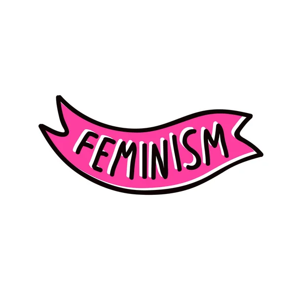 Feminismus Banner Čmáranice Ikona Vektorové Ilustrace — Stockový vektor