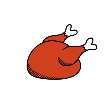 tavuk karalama simgesi, vektör illüstrasyonu