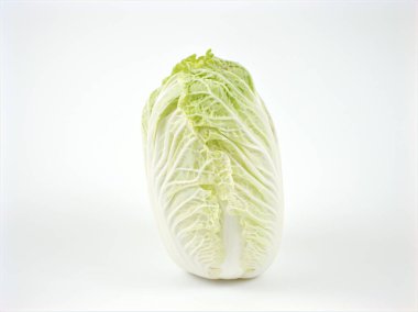 Beyaz arka planda yalıtılmış yeşil lahana sebzesi, Brassica rapa 