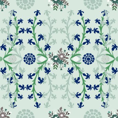 Çiçek desenleri pürüzsüz, çiçek dalları pürüzsüz desen, estetik çiçek deseni, Jacobean desenli desenli renksiz çiçek deseni. Basit düz parlak çiçek arkaplanı