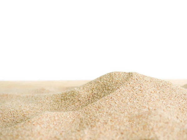 Pouštní Hromada Písku Izolovaná Bílém Pozadí Pro Obsahuje Články Moři — Stock fotografie