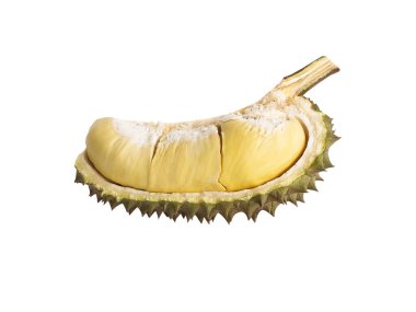 Meyve ve ve tropikal meyve konsepti kralı. Beyaz arka planda izole edilmiş Mon thong durian..