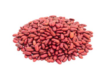 Böbrek fasulyeleri beyaz arka planda izole edilmiş. Sağlık konsepti için çiğ gıda.