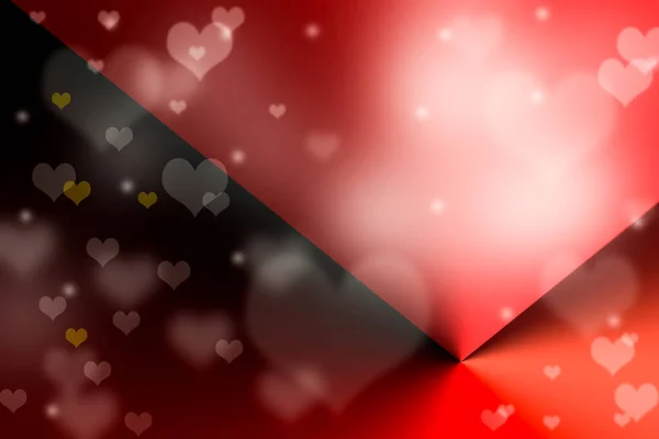 Fondo Rojo Para Día San Valentín Con Forma Corazón Borroso —  Fotos de Stock