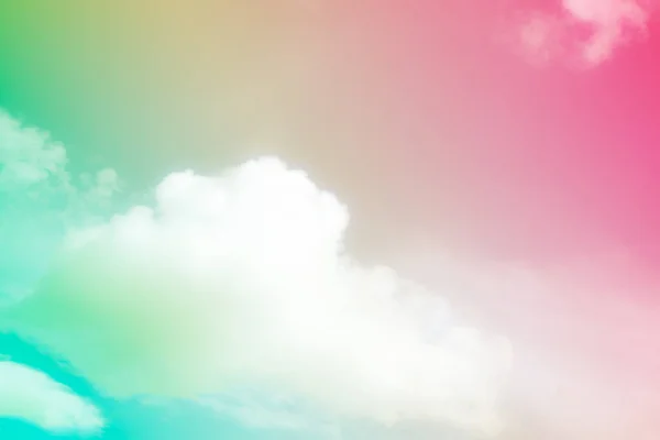 Cloud pink, blue, orange rainbow sky pastel abstract gradient blurred. soft focust canopy pink, blue, yellow. wallpaper or background sweet soft landscape.