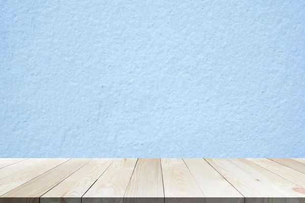 Opróżnij Podłogę Drewnianą Perspektywą Betonowym Wyświetlaczem Betonowym Miękkim Światłem Pokój — Zdjęcie stockowe