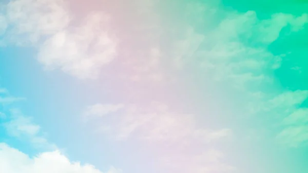 Cloud sky pastel abstract gradient blurred. soft focust canopy green, blue, pink. wallpaper or background sweet soft landscape.