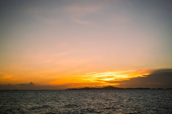 Вечерний Закат Морской Небесной Природой Прекрасный Закат Ночном Океане Таиланда — стоковое фото