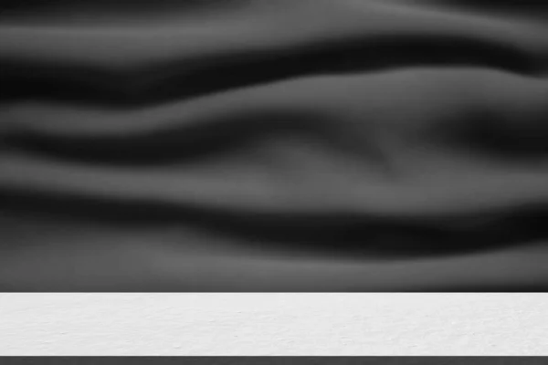 空の黒波テクスチャ布スタジオルームセメント床の背景 セメント棚インテリアモンタージュの背景が表示されます 空の建設コンクリート材料 プレゼンテーション製品のためのフリースペース — ストック写真