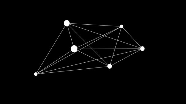 概要移動中の幾何学的図形接続線とドット.シームレスなループ — ストック動画