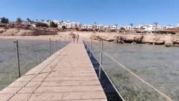 Egipt Sharm Sheikh Februarie 2020 Hiperlaps Drum Ponton Plajă Sharm — Videoclip de stoc