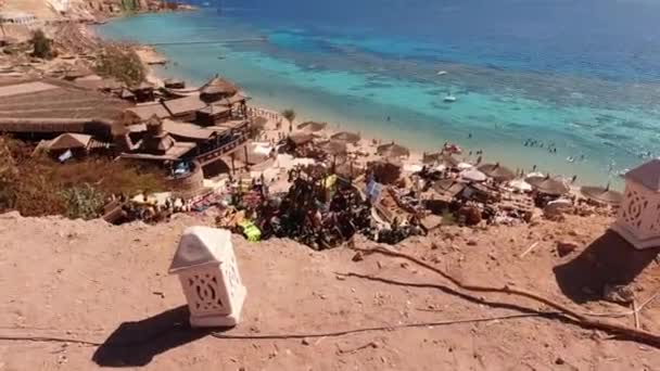 Egypt Sharm Sheikh February 2020 Вид Пляж Червоне Море Єгипетської — стокове відео