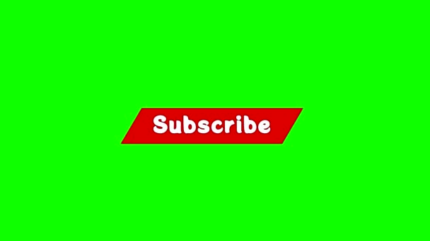 Animation einer Abonnementtaste auf grünem Bildschirm und grünem Hintergrund — Stockvideo