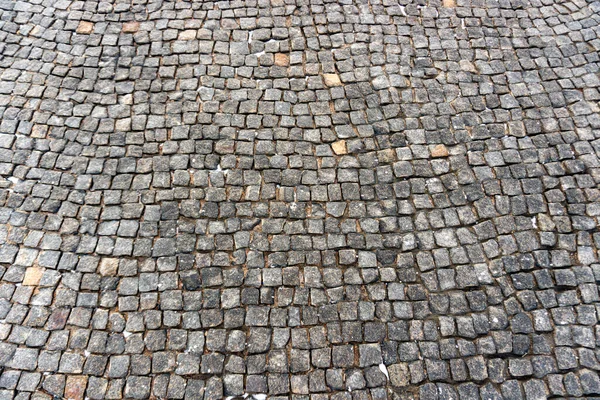Gray stone paving slabs, stone background, paving stone pattern — Stock Photo, Image