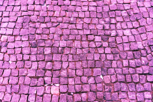 Roze steen bestrating platen, steen achtergrond, bestrating stenen patroon — Stockfoto