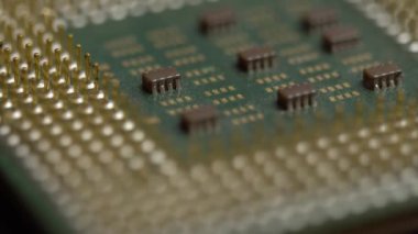 Kullanılan Cpu yakın çekim, eğri iğneli bozuk bilgisayar işlemcisi
