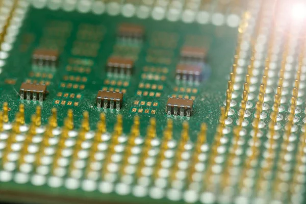 Antiguo microprocesador de CPU usado para escritorio en macro — Foto de Stock