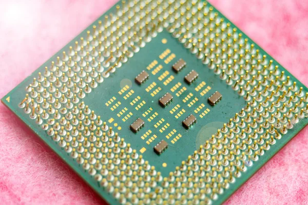 Antiguo microprocesador de CPU usado para escritorio en macro — Foto de Stock