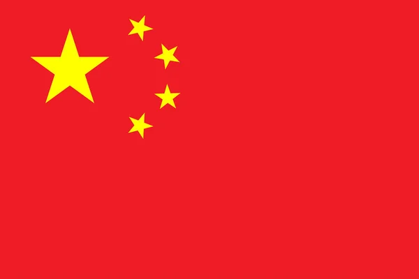 Bandeira da China tamanho original e cores ilustração vetorial, Bandeira Nacional da República Popular da China, Bandeira Vermelha de Cinco Estrelas, Revolução Comunista Chinesa — Vetor de Stock