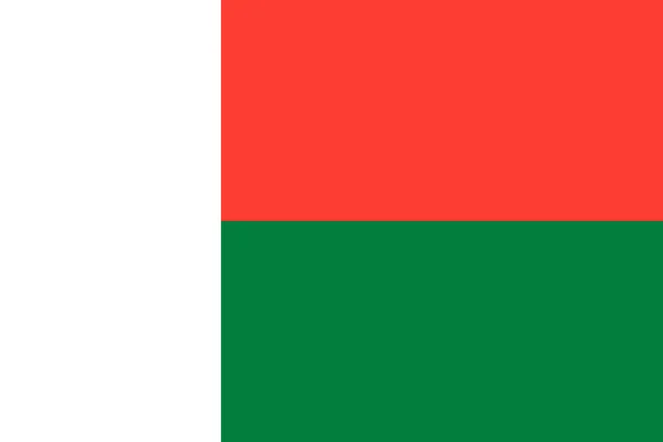 마다가스카르의 국기 ( 영어 ) National flag of Madagascar original size and color vector illustration, sainani Madagasikara or drapeau de Madagasca flag, Republic of Madagascar flag — 스톡 벡터