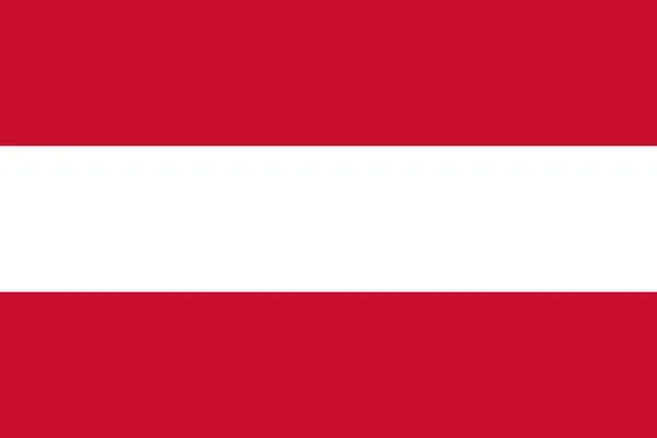 Nationalflagge Österreichs Originalgröße und -farben Vektorabbildung, Flagge der österreichischen Nation, Österreichische Flagge, Österreichisches Dreigestirn stammt aus der Babenberg-Dynastie, Flagge der Republik Österreich — Stockvektor