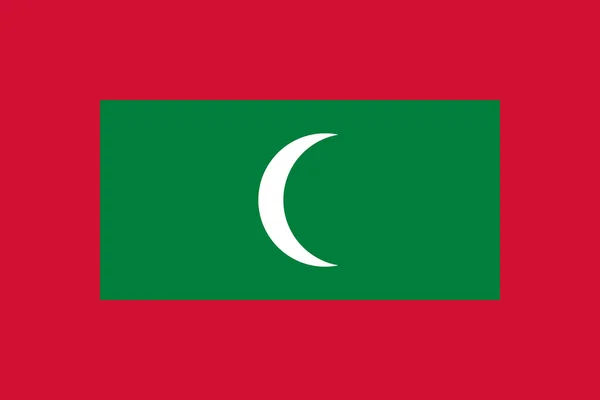 몰디브 국기 원래 크기와 색상 벡터 삽화, 몰디브 공화국 국기 Dhivehi, Divehi 또는 Maldivian 플래그 — 스톡 벡터