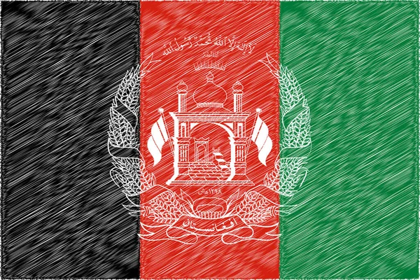 Flaga narodowa Afganistanu oryginalny rozmiar i kolory szczotkowane wektor ilustracja, Islamska Republika Afganistanu flaga herb narodowy Afganistan, flaga Upadek Kabulu — Wektor stockowy
