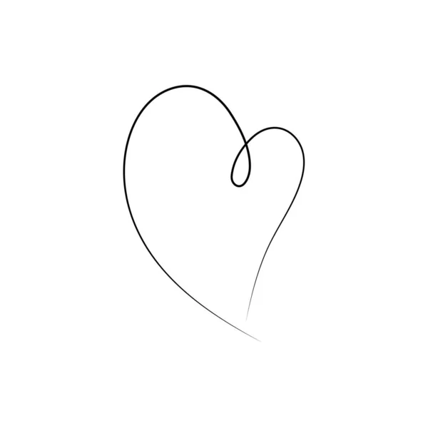 Línea Del Corazón Simple Ilustración Vectorial Minimalista Diseño Día San — Vector de stock