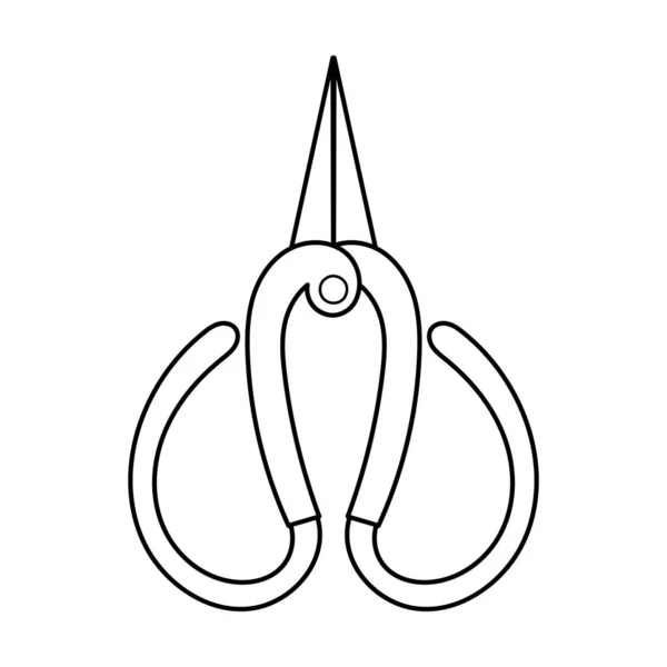 Forbici Giardinaggio Contorno Semplice Disegno Minimalista Piatto Illustrazione Vettoriale Isolato — Vettoriale Stock