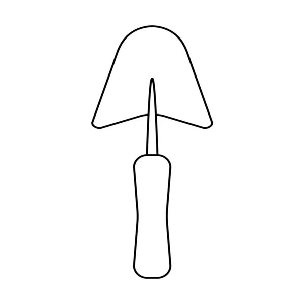 Giardinaggio Spatola Contorno Semplice Minimalista Disegno Piatto Illustrazione Vettoriale Isolato — Vettoriale Stock