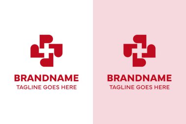 Harfler P B D Q PD BQ Tıbbi Haç Logosu, bakım ve profesyonellik