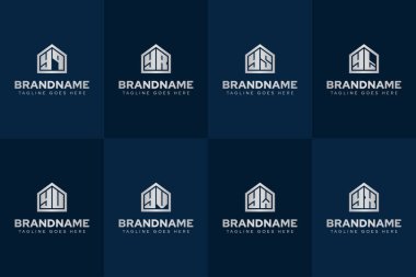 Harfler YQ YR YS YU YV YW YX Ev Lüks Logosu, gayrimenkul, inşaat veya iç tasarım için