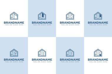 Harfler YI YJ YK YM YN YO YP Ev Hattının logosu, gayrimenkul, inşaat veya iç tasarım için