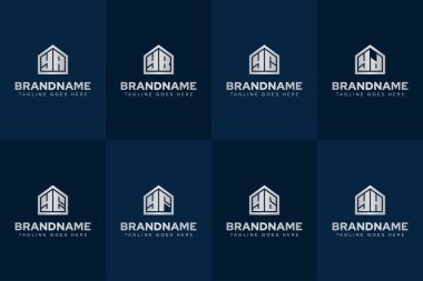 Harfler YA YC YD YE YF YG YH Ev Lüks Logosu, gayrimenkul, inşaat veya iç tasarım için