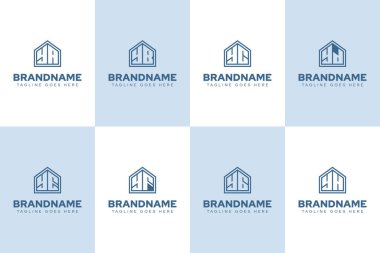 Harfler YA YC YD YE YF YG YH Ev Hattının logosu, gayrimenkul, inşaat veya iç tasarım için