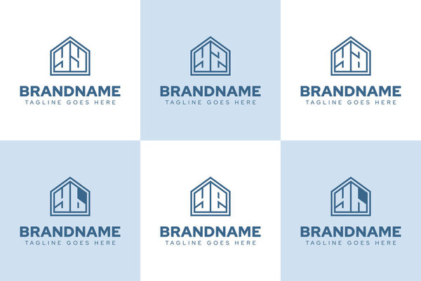 Letters YY YZ YA YB YE YH Home Line Logo, for real estate, construction, or interior design