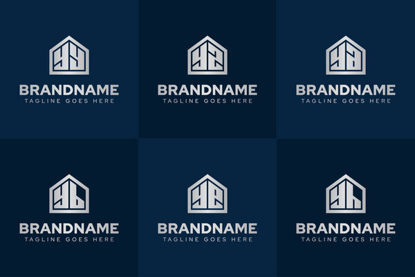 Letters YY YZ YA YB YE YH Home Luxury Logo, for real estate, construction, or interior design