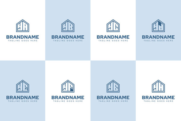 Letters YA YB YC YD YE YF YG YH Home Line Logo, for real estate, construction, or interior design