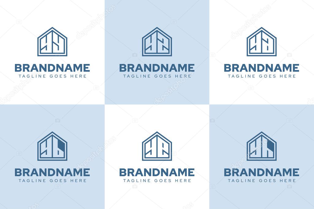 Letters YY YZ YA YB YE YH Home Line Logo, for real estate, construction, or interior design