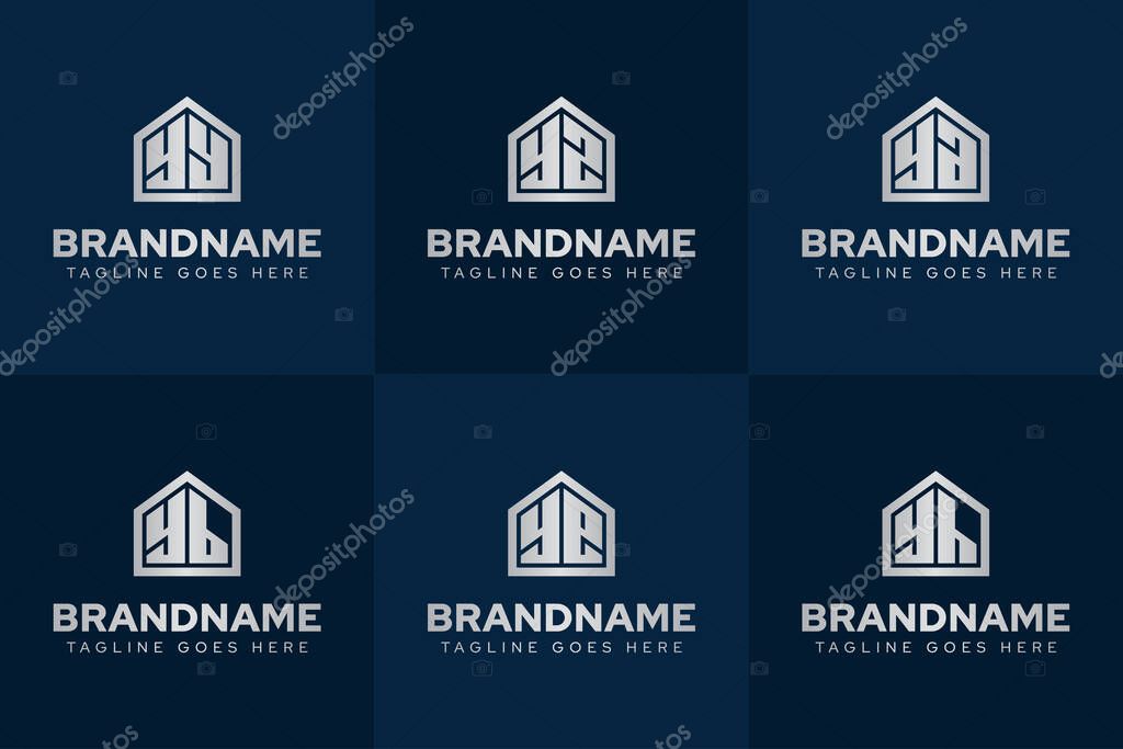 Letters YY YZ YA YB YE YH Home Luxury Logo, for real estate, construction, or interior design