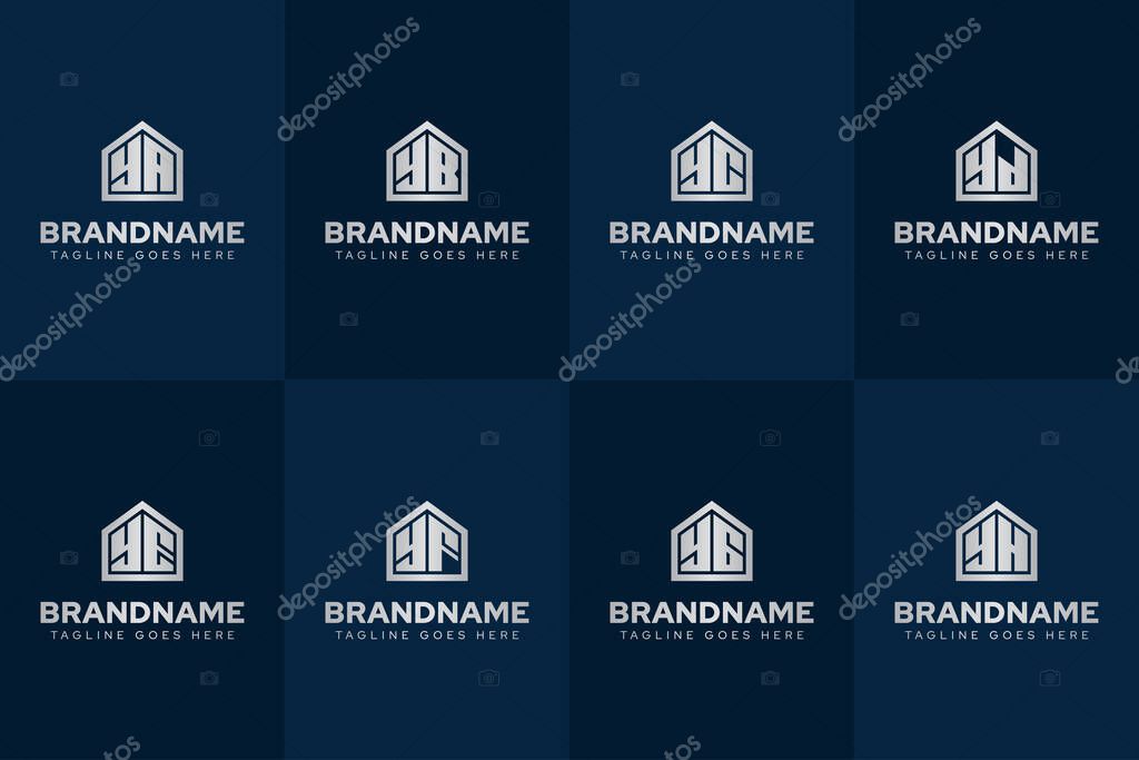 Letters YA YB YC YD YE YF YG YH Home Luxury Logo, for real estate, construction, or interior design