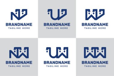 Letters NV NW UV UW WV WW Pipe Drop Logo, symbolizing plumbing, flow, and reliability