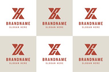 Letters XA XB XC XD XE XG Logo Set, for AX BX CX DX EX GX Initials