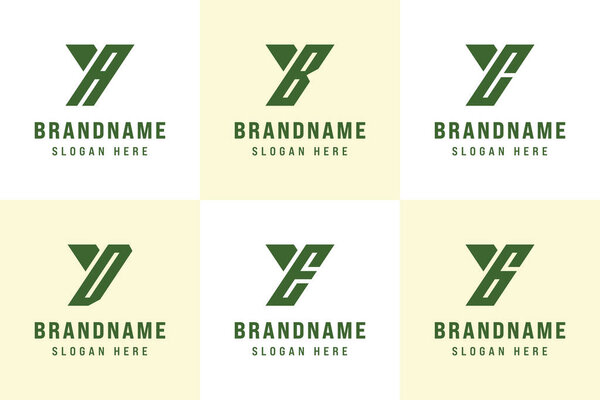 Letters YA YB YC YD YE YG Logo Set, for AY BY CY DY EY GY Initials
