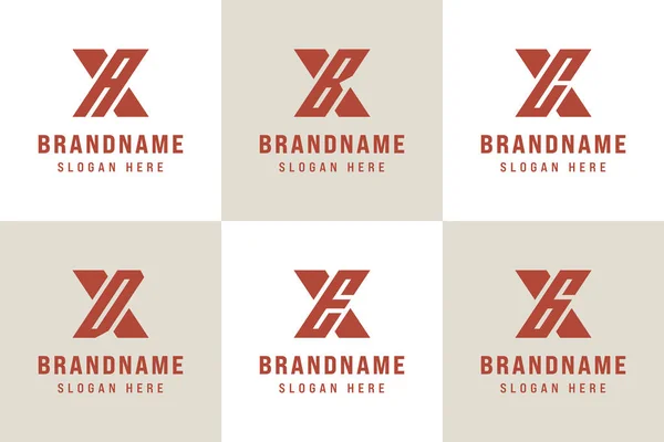 Letters XA XB XC XD XE XG Logo Set, for AX BX CX DX EX GX Initials