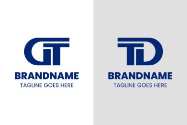 Letters GT or TD Monogram Logo, suitable for any brand with GT TG TD DT initials